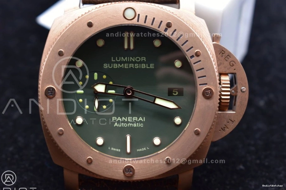 Super Edition N Bronzo Calfskin P.9000 PAM382 VSF 987 V Clone Strap 1:1 Distressed WrinkleFree Best on Brown 1008